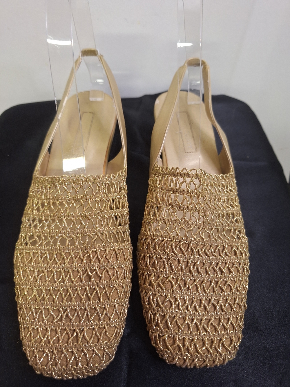 Karen Scott Gold Woven Slingback Mule/ Sandles Size 7.5